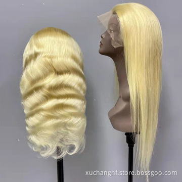 Unprocessed 613 Blonde Color Water Wave HD Transparent Lace Virgin Remy Human Hair Lace Front Wig